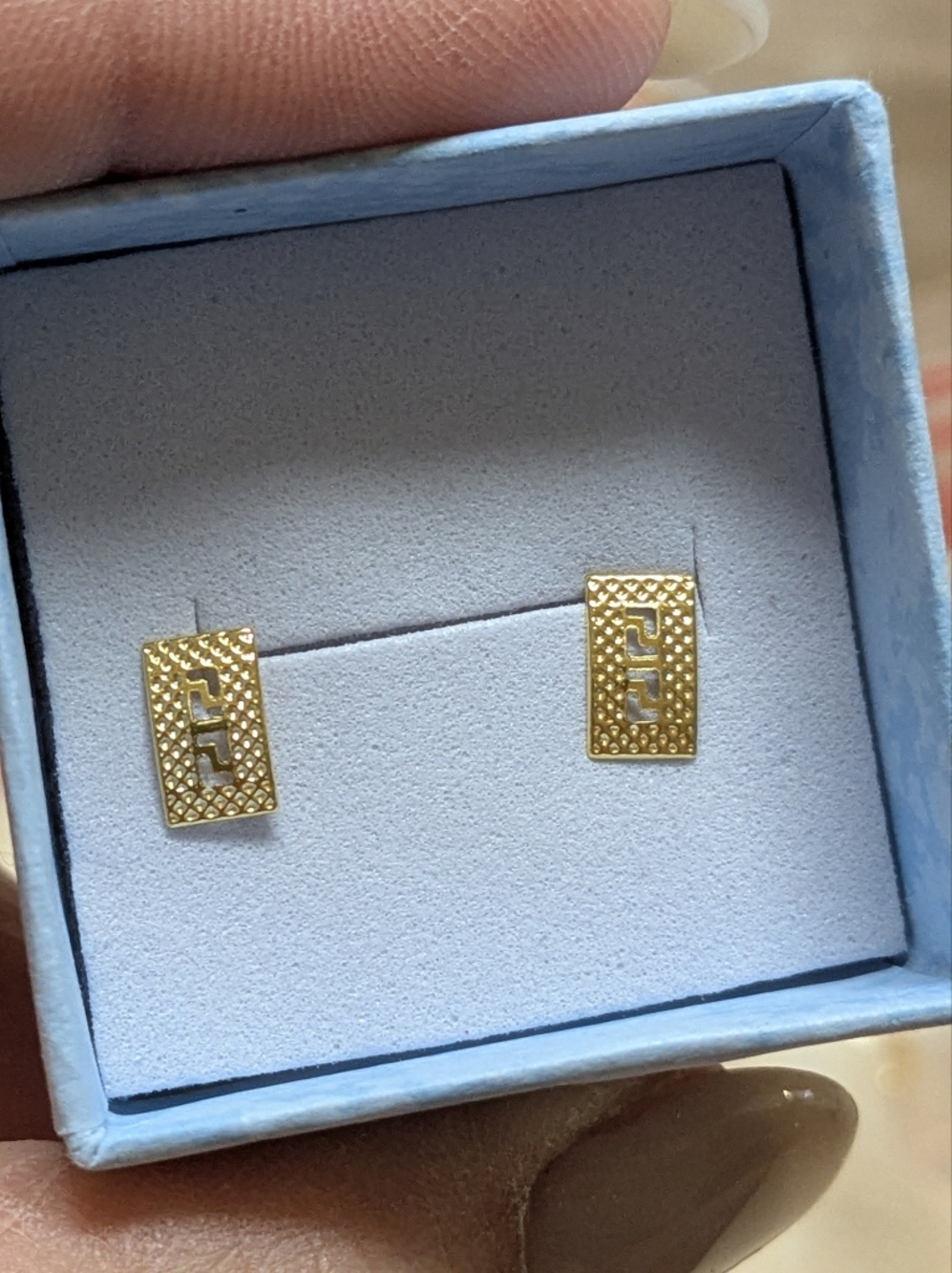 💯 Pure Gold 18k SD Gold Big bar Earrings Pawnable Real Gold